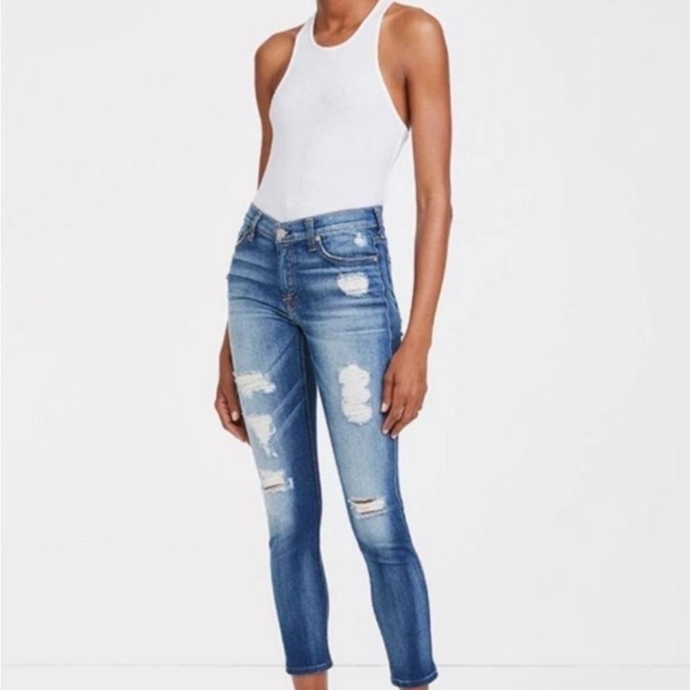 NWT 7 For All Mankind Distressed Denim Jeans 32